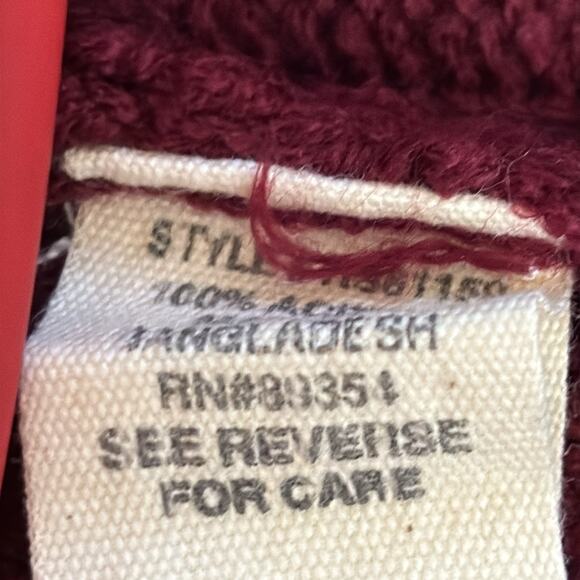 New women’s Ultra Flirt open cardi burgundy long sweater open weave size Large - Picture 6 of 7